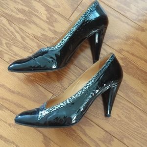 Maud Frizon Black Patent Leather Heels